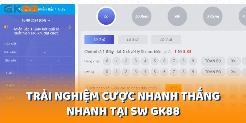 Trải nghiệm cược nhanh thắng nhanh tại SW gk88